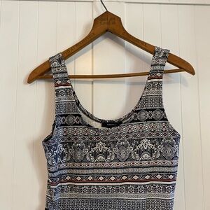 Y2K Fitted Patterned Crop Top Festival